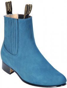 Los Altos Men's Blue Jean Genuine Suede Charro Short Boots 616314