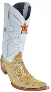 Los Altos Gold Sequin 6X Toe Cowboy Boots 964244