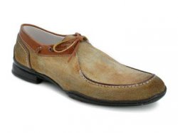 Bacco Bucci "Boice" Tan Genuine Old English Oiled Suede With Calfskin Trim Shoes