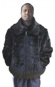 Winter Fur Black Genuine Full Skin Mink Fur Jacket M07R01BK.