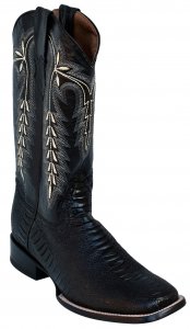 Ferrini 43293-04 Black Genuine Leather Ostrich Print S-Toe Cowboy Boots.