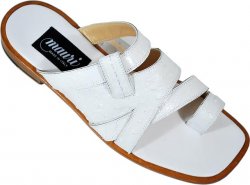 Mauri "Stylish" 1958 White Genuine All-Over Ostrich Sandals
