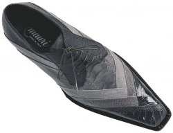 Mauri "Cash" 44168 Dark Grey / Medium Grey / Light Grey Genuine All Over Ostrich Leg Shoes