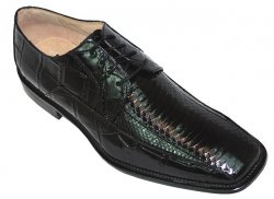 Stacy Adams Black Alligator Print Genuine Snake Skin Shoes 24414-001