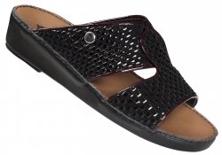 Mauri "1726/1" Black Genuine Woven Patent / Suede Platform Sandals