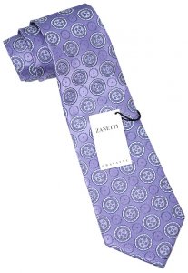 Zanetti Z100 Lavender Circular Design 100% Woven Silk Necktie