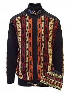 Silversilk Black / Butterscotch / Red / Orange Zip-Up Sweater / Knitted Cap 5244