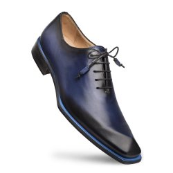 Mezlan "Patina" Navy Genuine Calfskin Oxford Shoes S108.