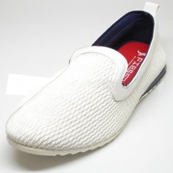 Fiesso White Leather Casual Loafer Shoes FI2142