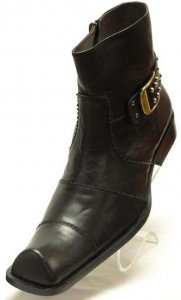 Fiesso Black Genuine Leather Boots With Zipper On The Side FI6606