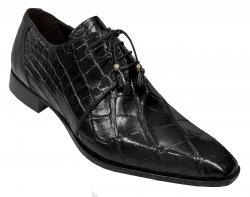 Mauri 53156 Black Genuine All-Over Alligator Belly Skin Shoes.