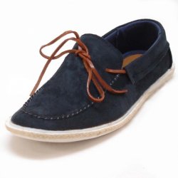 Fiesso Blue Genuine Leather Loafer Shoes FI2121