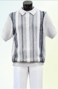 Michael Irvin White 2 PC Knitted Silk Blend Outfit # M2115S-P