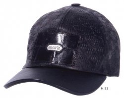 Mauri H53 Black Genuine Baby Crocodile / Embossed Nappa Leather Hat