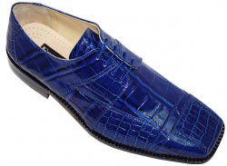 Liberty Royal Blue Alligator Print Shoes #517