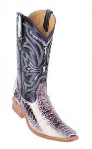 Los Altos Natural Genuine All-Over Ostrich Leg Square Toe Cowboy Boots 710549