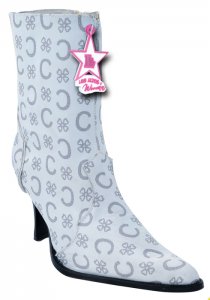 Los Altos Ladies White Fashion Design Ankle Boots With Zipper 36C5328