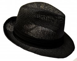 Bruno Capelo Black Fedora Straw Dress Hat BC-550