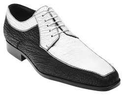 Belvedere "Antonio" White / Black Genuine Shark Shoes # 3P6