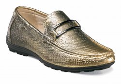 Stacy Adams "Lazar" Gold / Black Python Print Leather Lined Loafer Shoes 25081-710