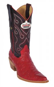 Los Altos Ladies Red All-Over Alligator Tail Print 3X-Toe Cowboy Boots 3354812