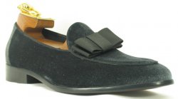 Carrucci Grey Genuine Velvet Loafer With Bow Tie KS525-102V.