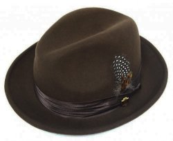 Bruno Capelo Dark Brown Australian Wool Fedora Dress Hat UN-101.
