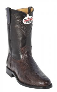 Los Altos Brown Genuine All-Over Ostrich Leg Cowboy Boots 800507
