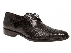 Mezlan "Warner" Black All-Over Genuine Crocodile Oxford Shoes 13765-F