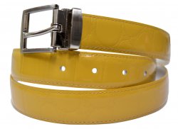 Serpi Honey Mustard Alligator Print Genuine Leather Belt GB-110