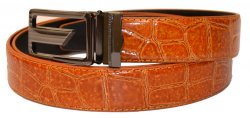 Serpi Cognac Alligator Print Genuine Leather Belt F9/30