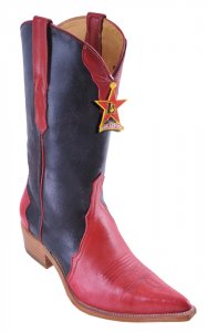 Los Altos Ladies Red Genuine Smooth Ostrich 3X-Toe Cowgirl Boots 330412