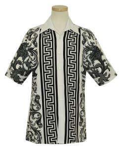 Prestige Black / White Paisley Design Casual Shirt KPR-426