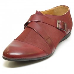 Encore By Fiesso Red Genuine PU Leather Casual Loafer Shoes FI2148.