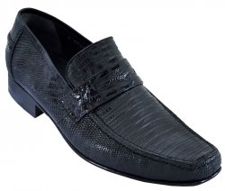 Los Altos Black Genuine All-Over Lizard Shoes ZV100705