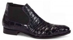 Mauri "Affari" 4755 Black Genuine Body Alligator Hand-Painted Boots