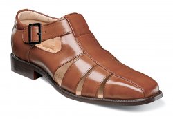 Stacy Adams "Calisto" Cognac Leather Lined Monk Strap Dress Sandals 25112-221