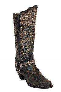 Ferrini Ladies 83461-53 Charcoal Country Rebel Genuine Cowhide Boots