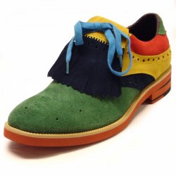 Fiesso Green Multi-Color Suede Casual Shoes FI6680