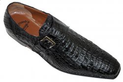 Mauri 1172 Black Genuine All-Over Hornback Crocodile Shoes