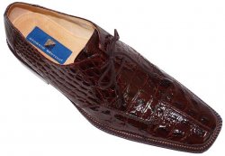 Giorgio Brutini Dark Brown Hornback Alligator Print Shoes 171442