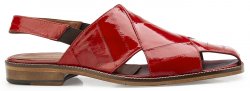 Belvedere "Monza" Red All-Over Genuine Eel Sandals 326-1