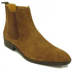 Carrucci Brown Genuine Suede Leather Boots KB503-01S.