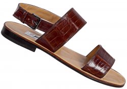 Mauri 1496/1 Gold All-Over Genuine Crocodile Sandals