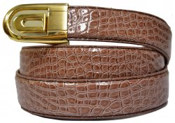 Giorgio Brutini Dark Taupe Alligator Skin Print Leather Belt GB-113