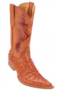 Los Altos Cognac All-Over Aligator Print 6X Toe Cowboy Boots 3960103