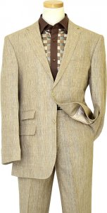Inserch 100% Linen Brown Casual Suit 660110