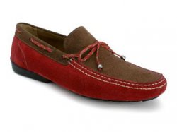 Mezlan "Palermo" Red / Tobacco Genuine Suede Leather Loafer Shoes