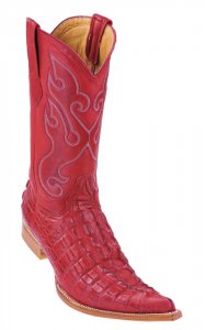 Los Altos Red All-Over Crocodile Print Cowboy Boots 3960122