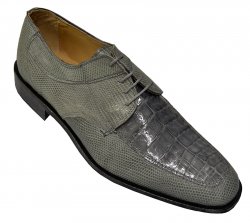 David Eden "Joseph" Grey Genuine Crocodile / Lizard Ostrich Shoes